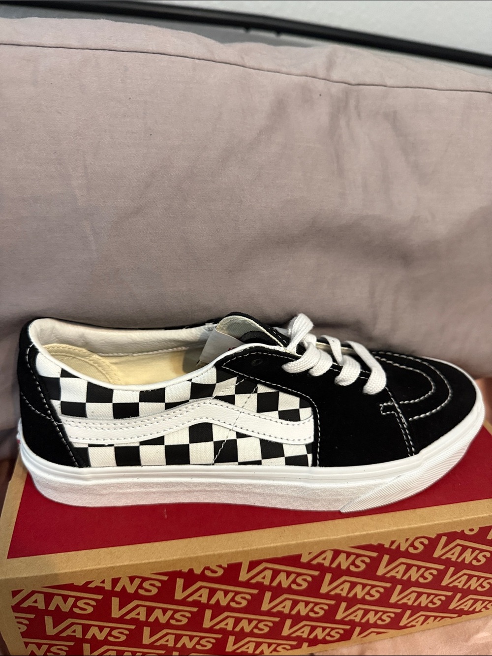 Vans Kids Checkerboard Old Skool in Black and White